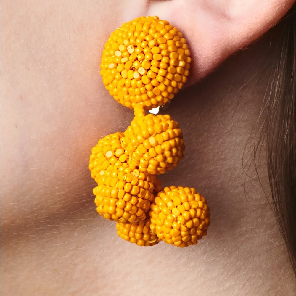 Sachin + Babi Mini Coconut Cluster Earring, Tangerine NWT